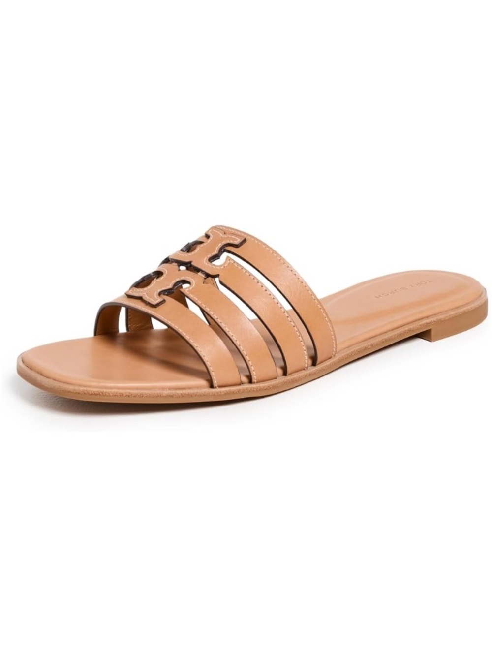 Tory Burch Women's Ines Cage Slide Leather Sandals - Camello